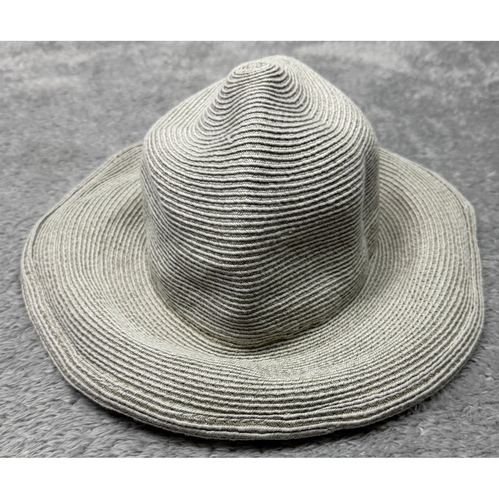 Vintage Eric Javits Hat Wide Brim Womens OS Squishee Packable Sun USA Gray